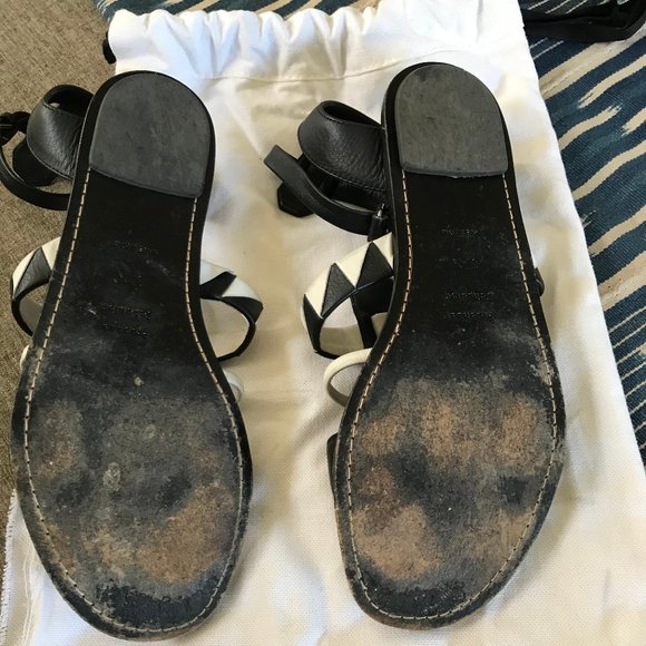 Proenza Schouler Graphic Sandals Leather Gladiator Ankle Strap Flat 37.5 - Picture 2 of 7